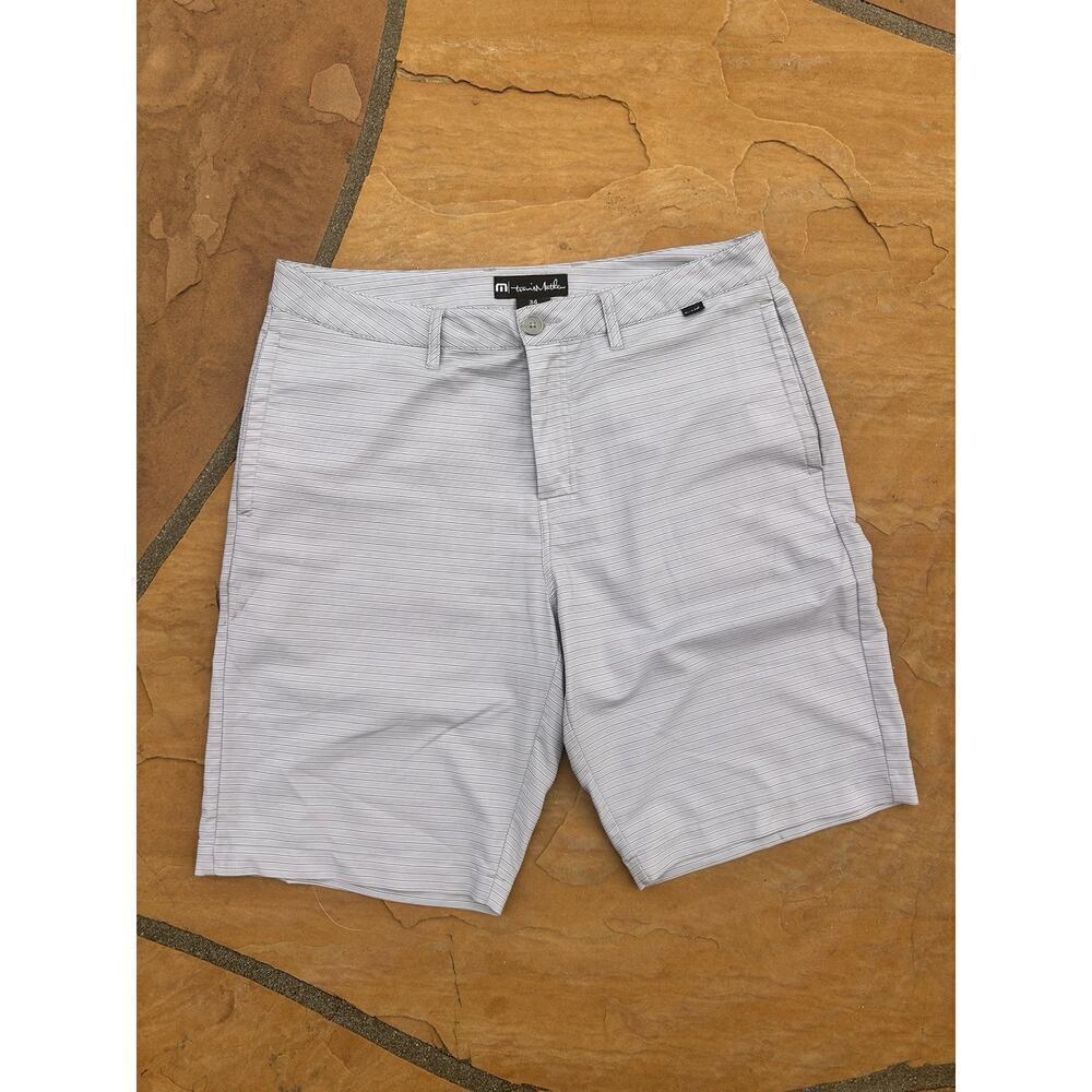 Travis Mathew Golf Shorts Men 34 Grey Chino Outdoor Preppy Club Performance Mens